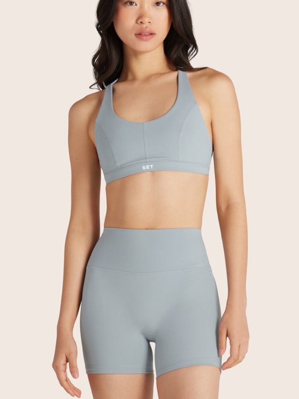 Set Active Sportbody® Contour Bra & Shorts Set - Platinum - Size S/M